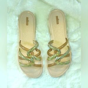 NIB Melissa Shiny Slide Sandal, Sz. 9. I WILL accept reasonable offers.